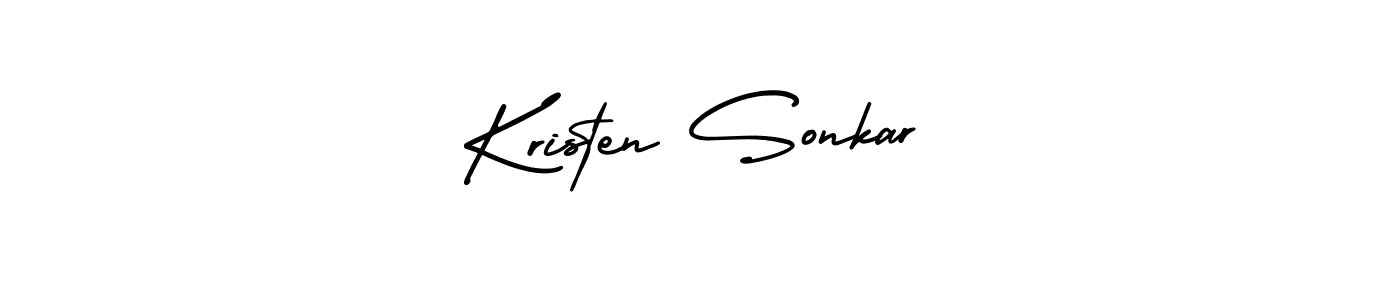How to Draw Kristen Sonkar signature style? AmerikaSignatureDemo-Regular is a latest design signature styles for name Kristen Sonkar. Kristen Sonkar signature style 3 images and pictures png