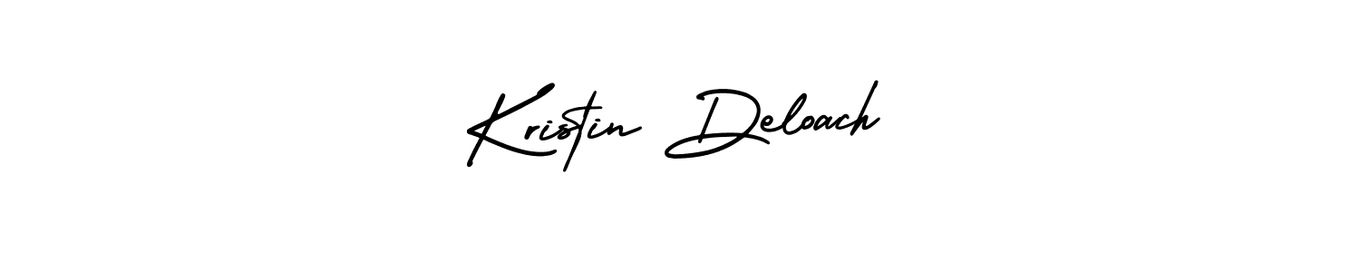 The best way (AmerikaSignatureDemo-Regular) to make a short signature is to pick only two or three words in your name. The name Kristin Deloach include a total of six letters. For converting this name. Kristin Deloach signature style 3 images and pictures png