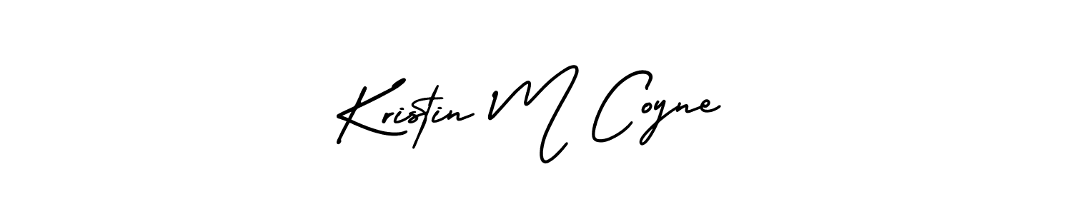 You should practise on your own different ways (AmerikaSignatureDemo-Regular) to write your name (Kristin M Coyne) in signature. don't let someone else do it for you. Kristin M Coyne signature style 3 images and pictures png