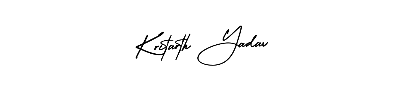 The best way (AmerikaSignatureDemo-Regular) to make a short signature is to pick only two or three words in your name. The name Kritarth Yadav include a total of six letters. For converting this name. Kritarth Yadav signature style 3 images and pictures png