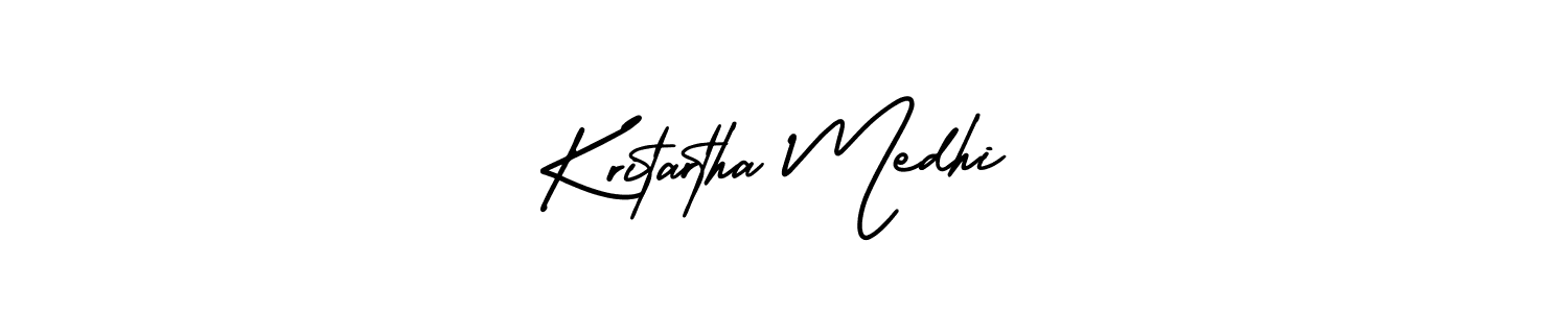 Use a signature maker to create a handwritten signature online. With this signature software, you can design (AmerikaSignatureDemo-Regular) your own signature for name Kritartha Medhi. Kritartha Medhi signature style 3 images and pictures png