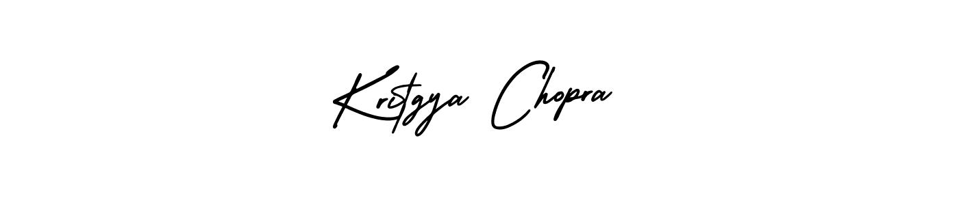 How to make Kritgya Chopra name signature. Use AmerikaSignatureDemo-Regular style for creating short signs online. This is the latest handwritten sign. Kritgya Chopra signature style 3 images and pictures png