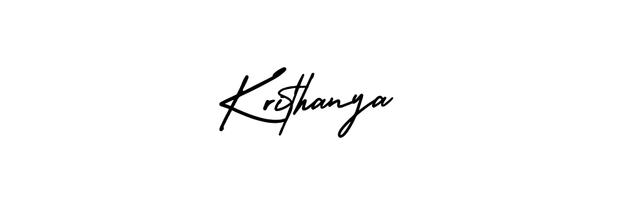 You should practise on your own different ways (AmerikaSignatureDemo-Regular) to write your name (Krithanya) in signature. don't let someone else do it for you. Krithanya signature style 3 images and pictures png