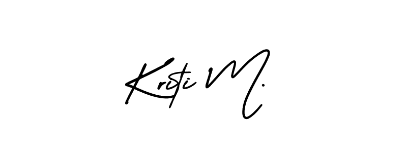 How to make Kriti M. name signature. Use AmerikaSignatureDemo-Regular style for creating short signs online. This is the latest handwritten sign. Kriti M. signature style 3 images and pictures png