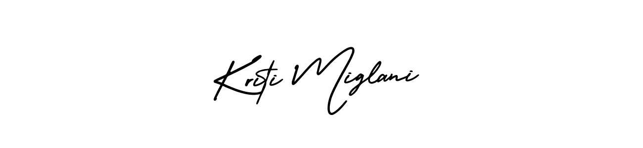 How to make Kriti Miglani name signature. Use AmerikaSignatureDemo-Regular style for creating short signs online. This is the latest handwritten sign. Kriti Miglani signature style 3 images and pictures png