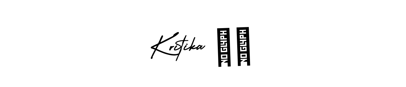 How to make Kritika ❤️ name signature. Use AmerikaSignatureDemo-Regular style for creating short signs online. This is the latest handwritten sign. Kritika ❤️ signature style 3 images and pictures png