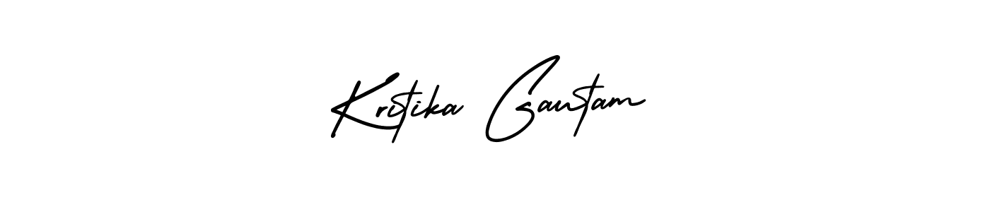 The best way (AmerikaSignatureDemo-Regular) to make a short signature is to pick only two or three words in your name. The name Kritika Gautam include a total of six letters. For converting this name. Kritika Gautam signature style 3 images and pictures png