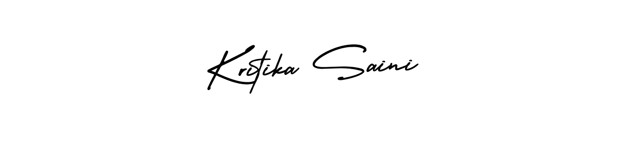 The best way (AmerikaSignatureDemo-Regular) to make a short signature is to pick only two or three words in your name. The name Kritika Saini include a total of six letters. For converting this name. Kritika Saini signature style 3 images and pictures png