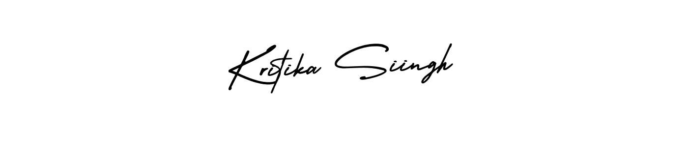 You should practise on your own different ways (AmerikaSignatureDemo-Regular) to write your name (Kritika Siingh) in signature. don't let someone else do it for you. Kritika Siingh signature style 3 images and pictures png