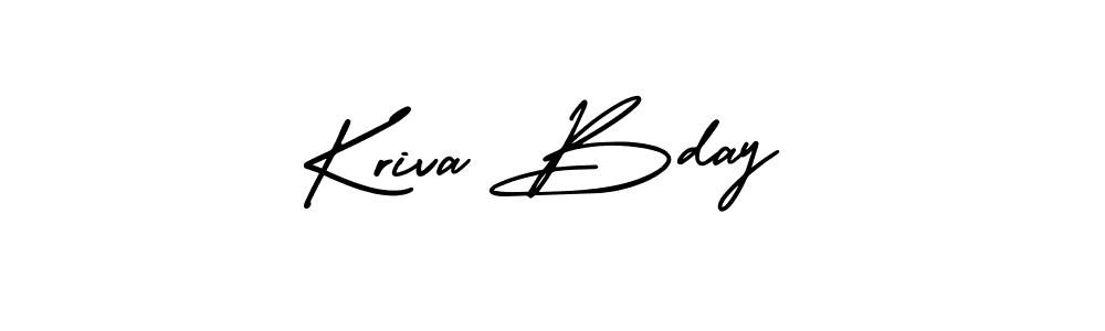 How to make Kriva Bday name signature. Use AmerikaSignatureDemo-Regular style for creating short signs online. This is the latest handwritten sign. Kriva Bday signature style 3 images and pictures png