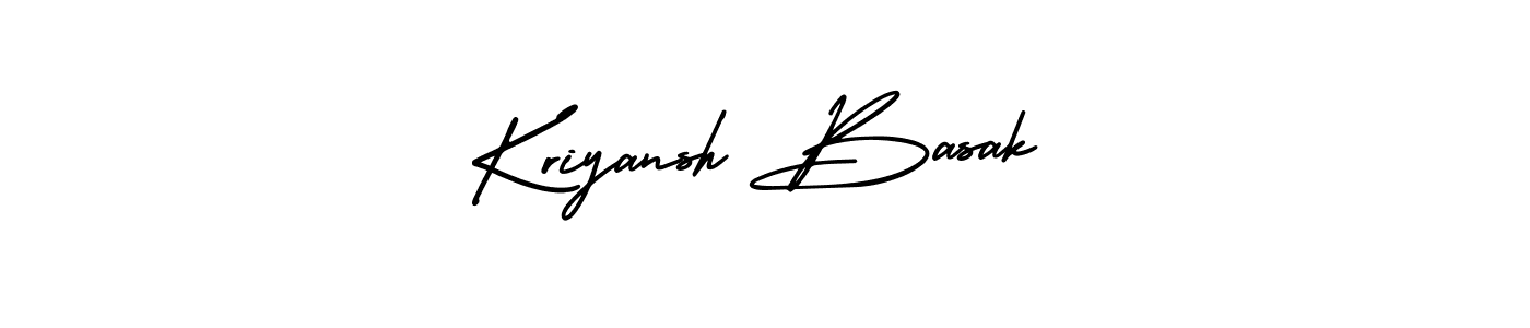The best way (AmerikaSignatureDemo-Regular) to make a short signature is to pick only two or three words in your name. The name Kriyansh Basak include a total of six letters. For converting this name. Kriyansh Basak signature style 3 images and pictures png
