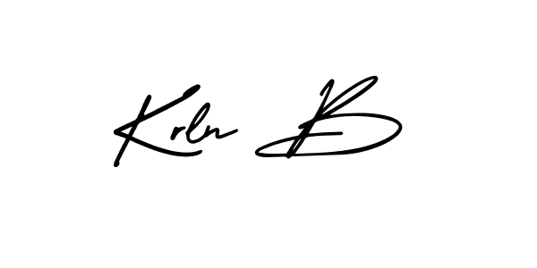 How to make Krln B name signature. Use AmerikaSignatureDemo-Regular style for creating short signs online. This is the latest handwritten sign. Krln B signature style 3 images and pictures png