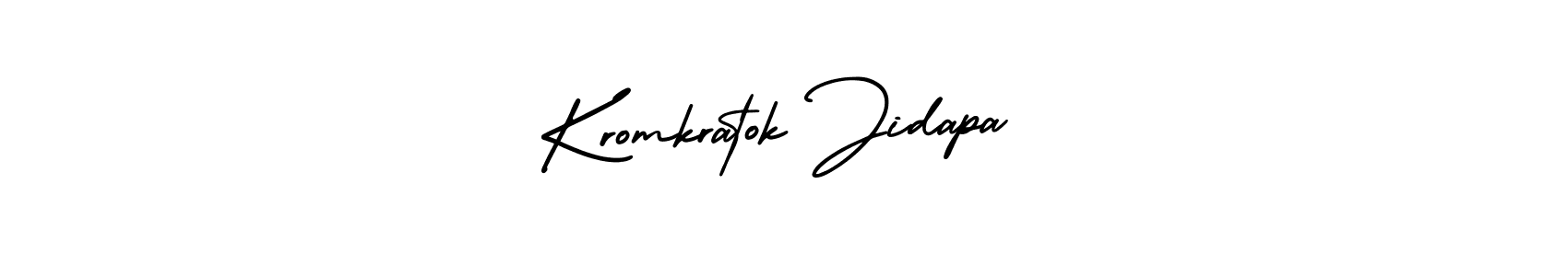 Kromkratok Jidapa stylish signature style. Best Handwritten Sign (AmerikaSignatureDemo-Regular) for my name. Handwritten Signature Collection Ideas for my name Kromkratok Jidapa. Kromkratok Jidapa signature style 3 images and pictures png