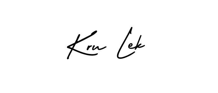 Use a signature maker to create a handwritten signature online. With this signature software, you can design (AmerikaSignatureDemo-Regular) your own signature for name Kru Lek. Kru Lek signature style 3 images and pictures png