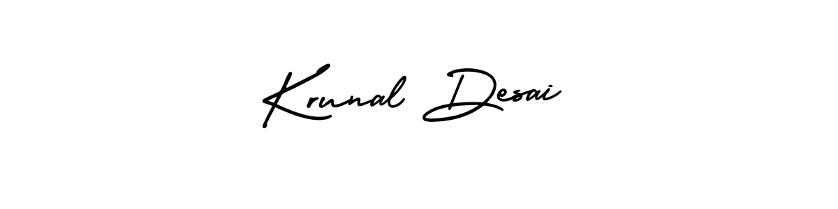 Krunal Desai stylish signature style. Best Handwritten Sign (AmerikaSignatureDemo-Regular) for my name. Handwritten Signature Collection Ideas for my name Krunal Desai. Krunal Desai signature style 3 images and pictures png