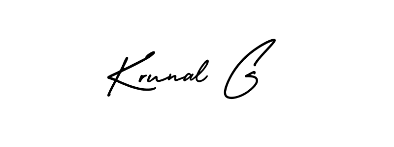 The best way (AmerikaSignatureDemo-Regular) to make a short signature is to pick only two or three words in your name. The name Krunal G include a total of six letters. For converting this name. Krunal G signature style 3 images and pictures png