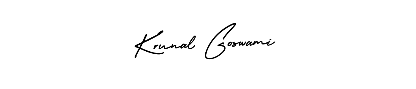 Make a short Krunal Goswami signature style. Manage your documents anywhere anytime using AmerikaSignatureDemo-Regular. Create and add eSignatures, submit forms, share and send files easily. Krunal Goswami signature style 3 images and pictures png