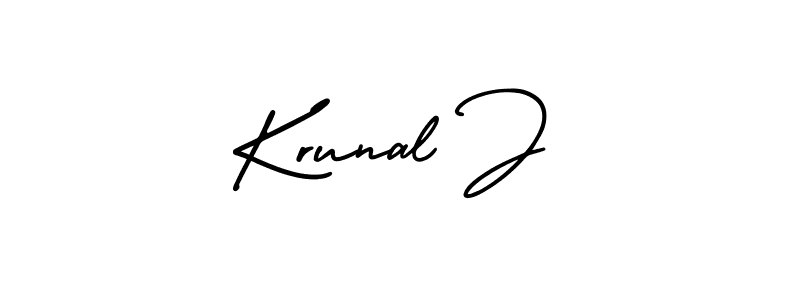 The best way (AmerikaSignatureDemo-Regular) to make a short signature is to pick only two or three words in your name. The name Krunal J include a total of six letters. For converting this name. Krunal J signature style 3 images and pictures png