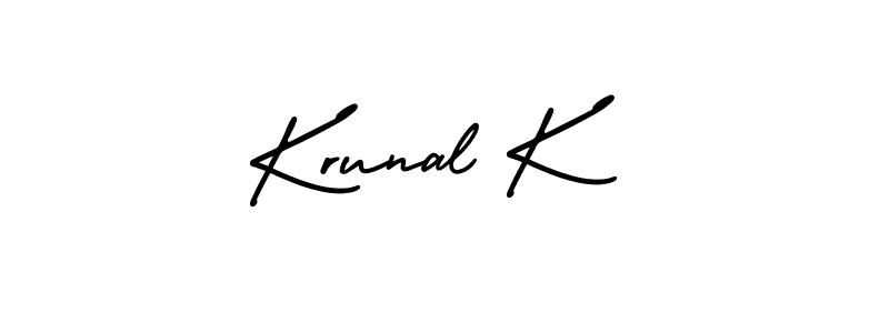 Create a beautiful signature design for name Krunal K. With this signature (AmerikaSignatureDemo-Regular) fonts, you can make a handwritten signature for free. Krunal K signature style 3 images and pictures png