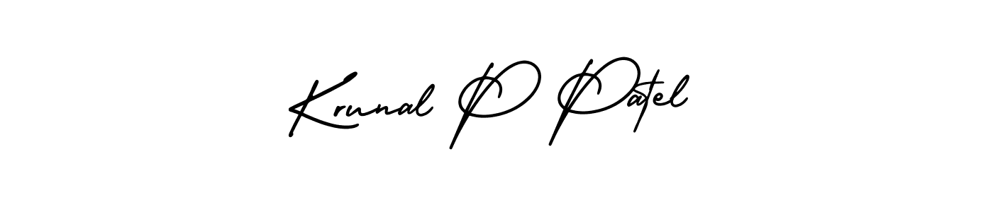 How to make Krunal P Patel signature? AmerikaSignatureDemo-Regular is a professional autograph style. Create handwritten signature for Krunal P Patel name. Krunal P Patel signature style 3 images and pictures png