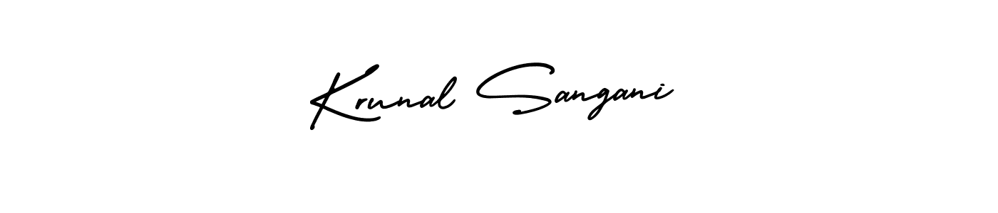 Krunal Sangani stylish signature style. Best Handwritten Sign (AmerikaSignatureDemo-Regular) for my name. Handwritten Signature Collection Ideas for my name Krunal Sangani. Krunal Sangani signature style 3 images and pictures png