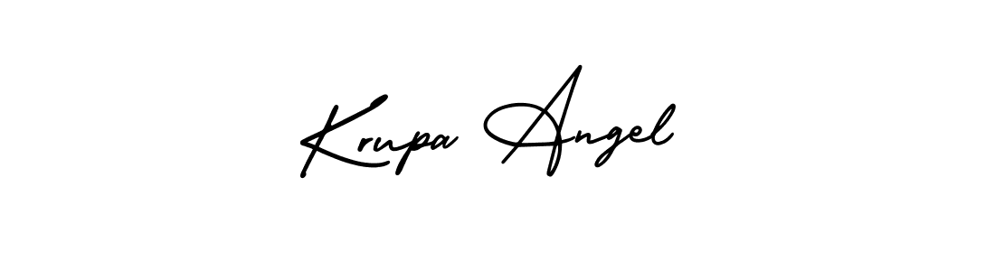 How to make Krupa Angel name signature. Use AmerikaSignatureDemo-Regular style for creating short signs online. This is the latest handwritten sign. Krupa Angel signature style 3 images and pictures png