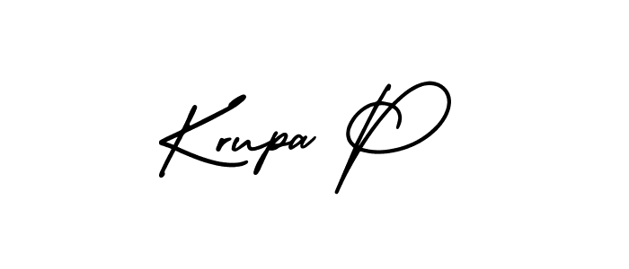 AmerikaSignatureDemo-Regular is a professional signature style that is perfect for those who want to add a touch of class to their signature. It is also a great choice for those who want to make their signature more unique. Get Krupa P name to fancy signature for free. Krupa P signature style 3 images and pictures png