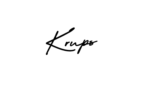 Krups stylish signature style. Best Handwritten Sign (AmerikaSignatureDemo-Regular) for my name. Handwritten Signature Collection Ideas for my name Krups. Krups signature style 3 images and pictures png