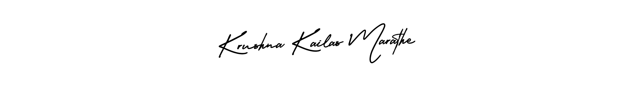 The best way (AmerikaSignatureDemo-Regular) to make a short signature is to pick only two or three words in your name. The name Krushna Kailas Marathe include a total of six letters. For converting this name. Krushna Kailas Marathe signature style 3 images and pictures png