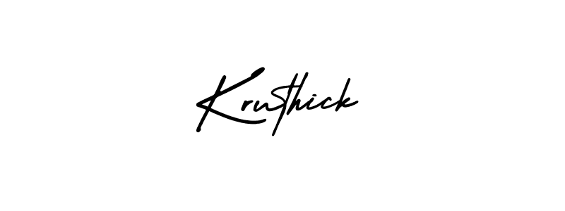 How to Draw Kruthick signature style? AmerikaSignatureDemo-Regular is a latest design signature styles for name Kruthick. Kruthick signature style 3 images and pictures png