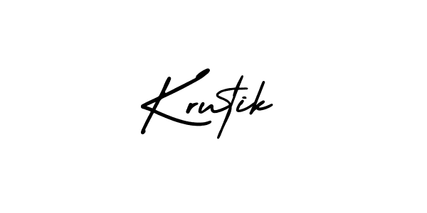 How to Draw Krutik signature style? AmerikaSignatureDemo-Regular is a latest design signature styles for name Krutik. Krutik signature style 3 images and pictures png