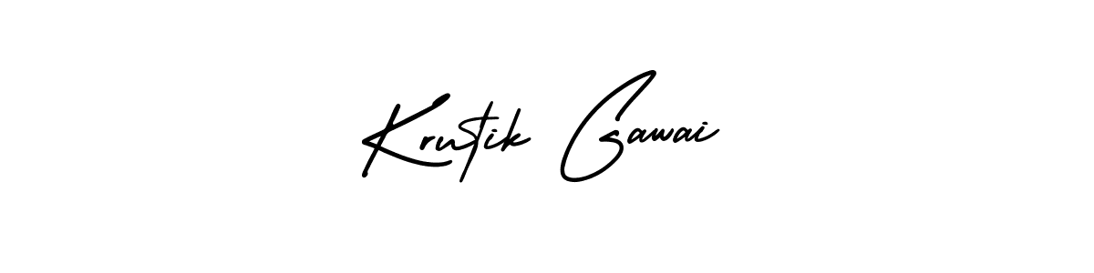 if you are searching for the best signature style for your name Krutik Gawai. so please give up your signature search. here we have designed multiple signature styles  using AmerikaSignatureDemo-Regular. Krutik Gawai signature style 3 images and pictures png
