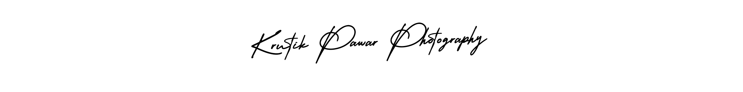 You should practise on your own different ways (AmerikaSignatureDemo-Regular) to write your name (Krutik Pawar Photography) in signature. don't let someone else do it for you. Krutik Pawar Photography signature style 3 images and pictures png