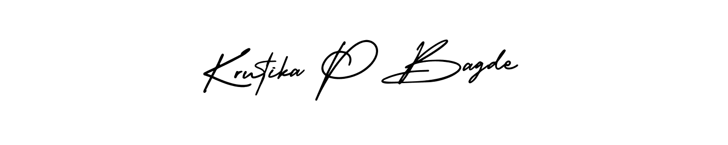 Make a beautiful signature design for name Krutika P Bagde. With this signature (AmerikaSignatureDemo-Regular) style, you can create a handwritten signature for free. Krutika P Bagde signature style 3 images and pictures png