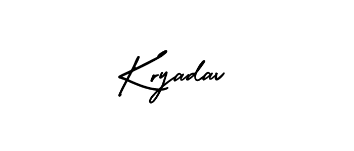 The best way (AmerikaSignatureDemo-Regular) to make a short signature is to pick only two or three words in your name. The name Kryadav include a total of six letters. For converting this name. Kryadav signature style 3 images and pictures png