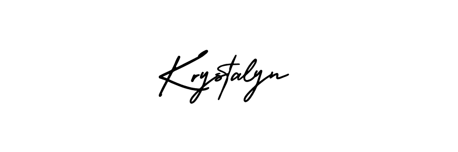 You should practise on your own different ways (AmerikaSignatureDemo-Regular) to write your name (Krystalyn) in signature. don't let someone else do it for you. Krystalyn signature style 3 images and pictures png