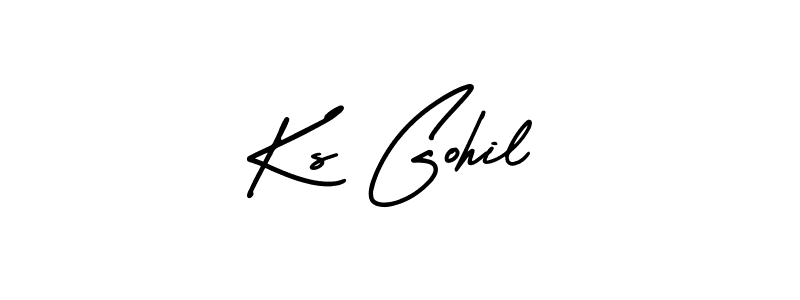 Make a beautiful signature design for name Ks Gohil. With this signature (AmerikaSignatureDemo-Regular) style, you can create a handwritten signature for free. Ks Gohil signature style 3 images and pictures png