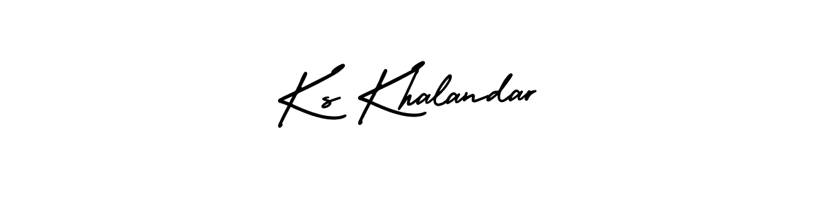 You should practise on your own different ways (AmerikaSignatureDemo-Regular) to write your name (Ks Khalandar) in signature. don't let someone else do it for you. Ks Khalandar signature style 3 images and pictures png