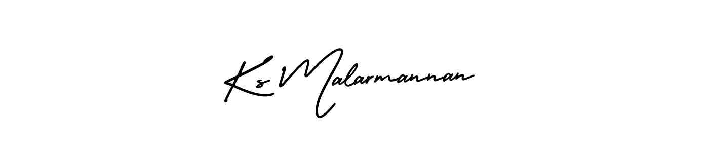 Design your own signature with our free online signature maker. With this signature software, you can create a handwritten (AmerikaSignatureDemo-Regular) signature for name Ks Malarmannan. Ks Malarmannan signature style 3 images and pictures png