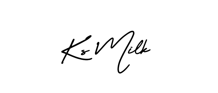 Make a beautiful signature design for name Ks Milk. With this signature (AmerikaSignatureDemo-Regular) style, you can create a handwritten signature for free. Ks Milk signature style 3 images and pictures png