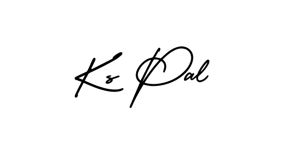 How to make Ks Pal name signature. Use AmerikaSignatureDemo-Regular style for creating short signs online. This is the latest handwritten sign. Ks Pal signature style 3 images and pictures png