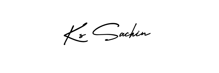 Ks Sachin stylish signature style. Best Handwritten Sign (AmerikaSignatureDemo-Regular) for my name. Handwritten Signature Collection Ideas for my name Ks Sachin. Ks Sachin signature style 3 images and pictures png