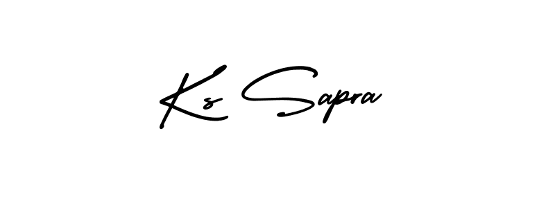The best way (AmerikaSignatureDemo-Regular) to make a short signature is to pick only two or three words in your name. The name Ks Sapra include a total of six letters. For converting this name. Ks Sapra signature style 3 images and pictures png