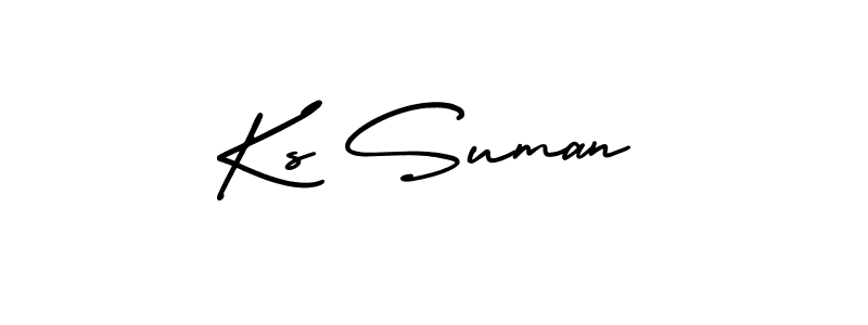 Create a beautiful signature design for name Ks Suman. With this signature (AmerikaSignatureDemo-Regular) fonts, you can make a handwritten signature for free. Ks Suman signature style 3 images and pictures png