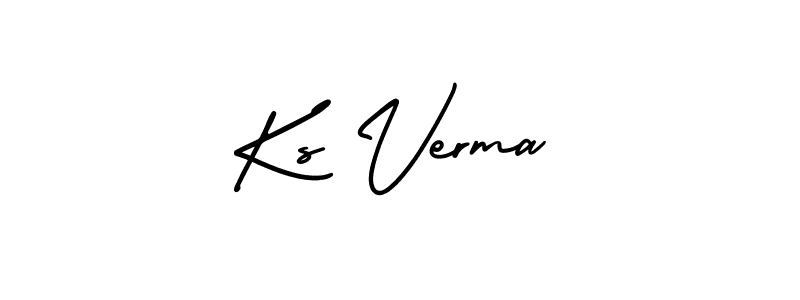 You should practise on your own different ways (AmerikaSignatureDemo-Regular) to write your name (Ks Verma) in signature. don't let someone else do it for you. Ks Verma signature style 3 images and pictures png