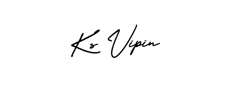 The best way (AmerikaSignatureDemo-Regular) to make a short signature is to pick only two or three words in your name. The name Ks Vipin include a total of six letters. For converting this name. Ks Vipin signature style 3 images and pictures png