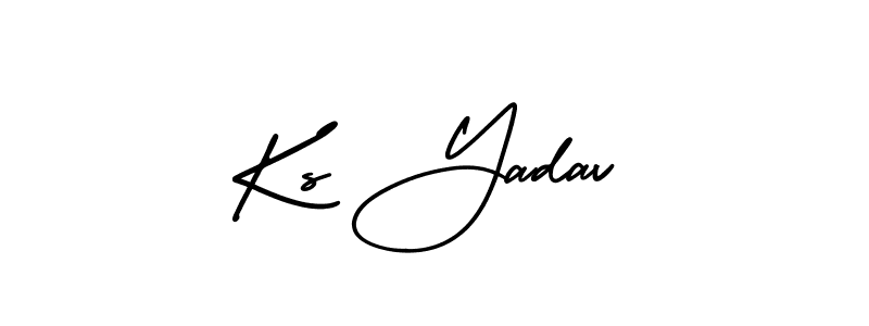 Also You can easily find your signature by using the search form. We will create Ks Yadav name handwritten signature images for you free of cost using AmerikaSignatureDemo-Regular sign style. Ks Yadav signature style 3 images and pictures png