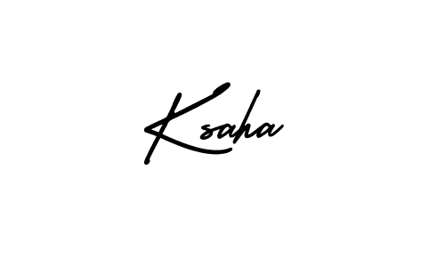 Use a signature maker to create a handwritten signature online. With this signature software, you can design (AmerikaSignatureDemo-Regular) your own signature for name Ksaha. Ksaha signature style 3 images and pictures png