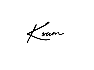 You should practise on your own different ways (AmerikaSignatureDemo-Regular) to write your name (Ksam) in signature. don't let someone else do it for you. Ksam signature style 3 images and pictures png