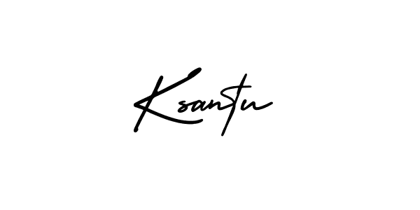 How to make Ksantu name signature. Use AmerikaSignatureDemo-Regular style for creating short signs online. This is the latest handwritten sign. Ksantu signature style 3 images and pictures png